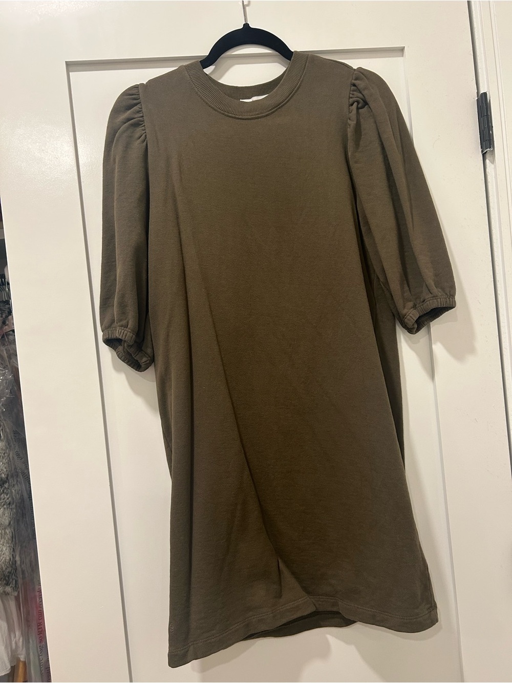 Etica Puff Sleeve Hunter Green Dress
